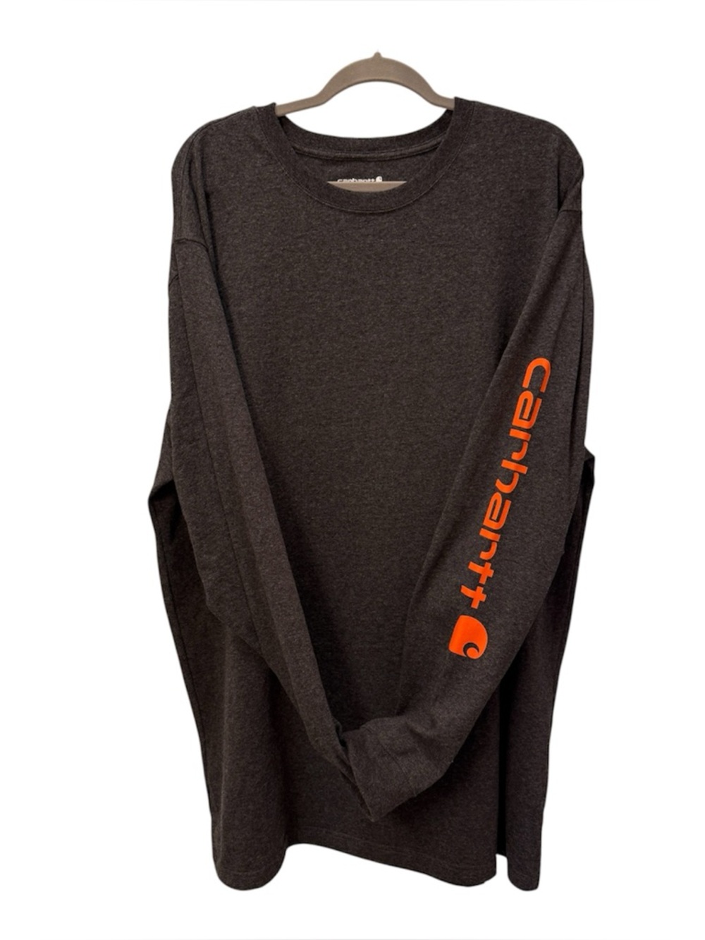 Carhart XXL Tall Loose Fit Carbon Heather Heavyweight Long Sleeve Graphic Tee